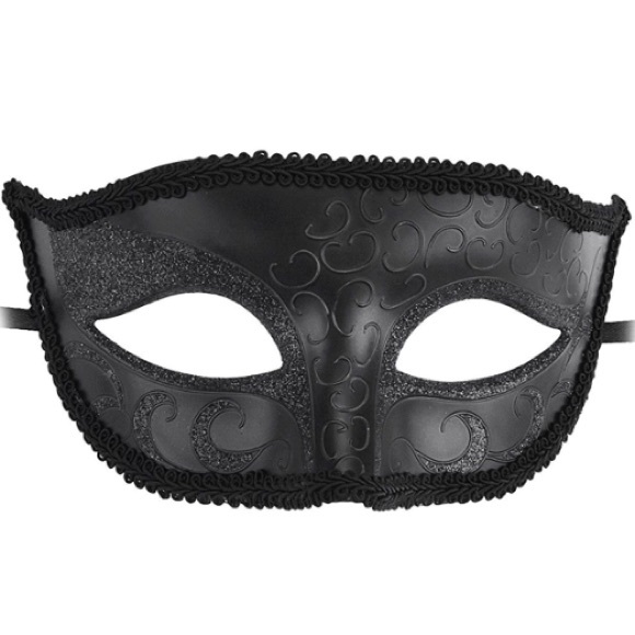 Accessories Masquerade Mardi Gras Black Mask Nwt Poshmark — free download